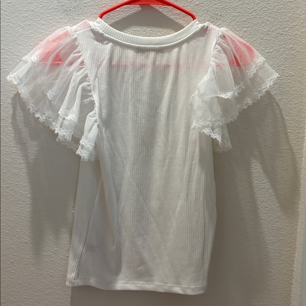 White Puff Sleeve Lace Top - Brand Unknown - Picture 5 of 6